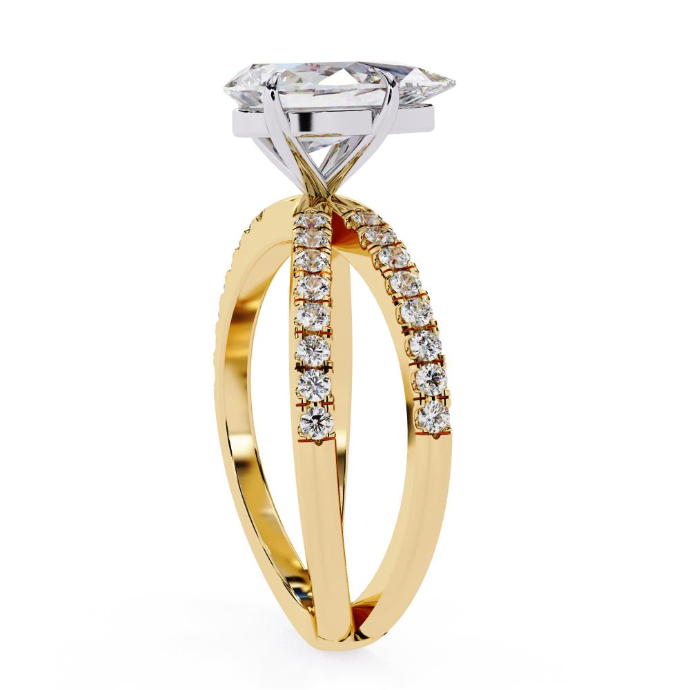 Pear Split Shank Engagement Ring
