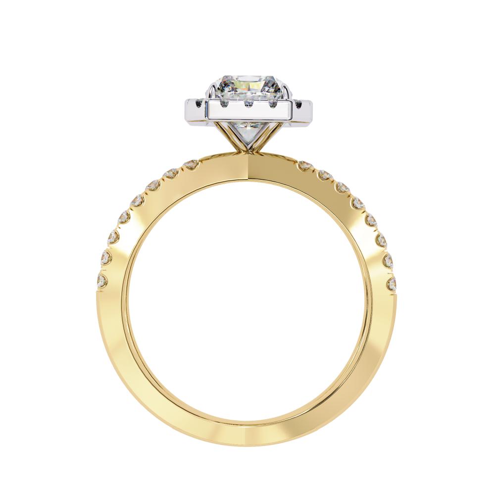 Radiant Halo With Split Shank Engagement Ring