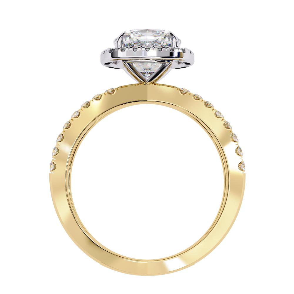 Cushion Halo with Split Shank Engagement Ring