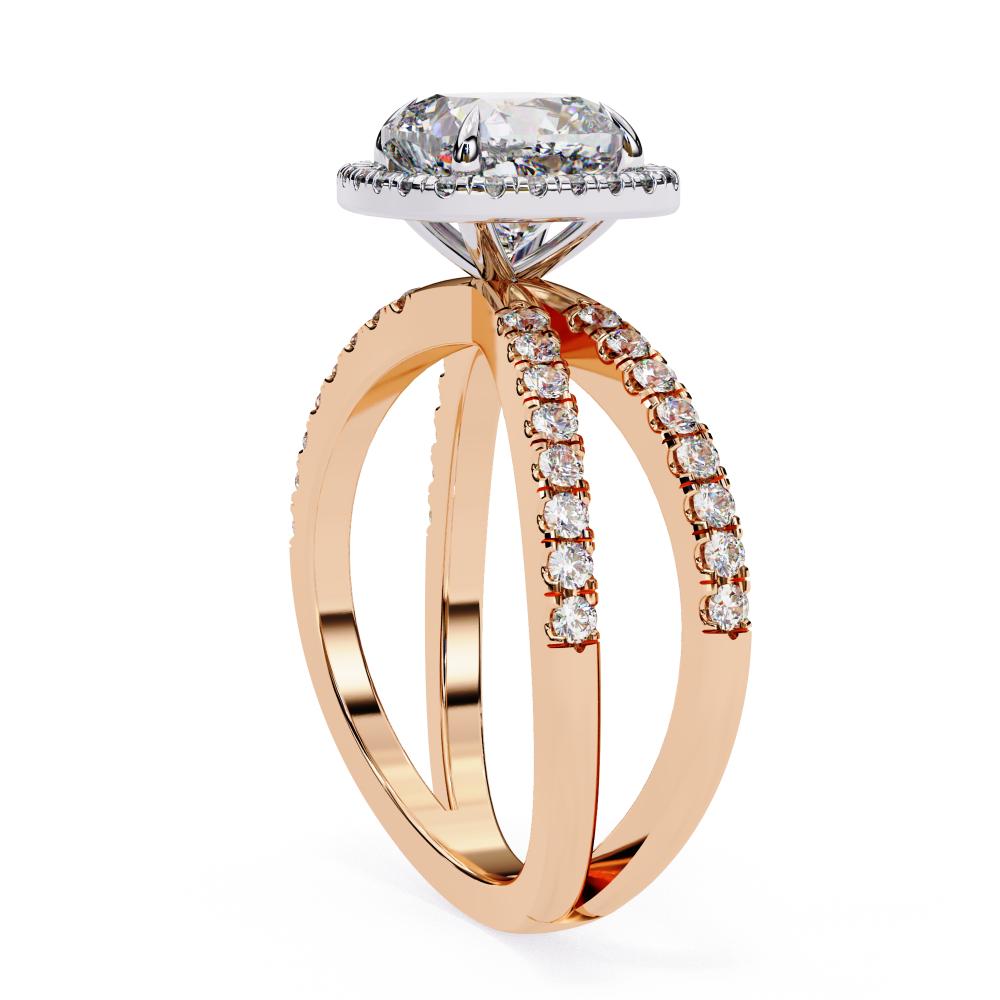 Cushion Halo with Split Shank Engagement Ring