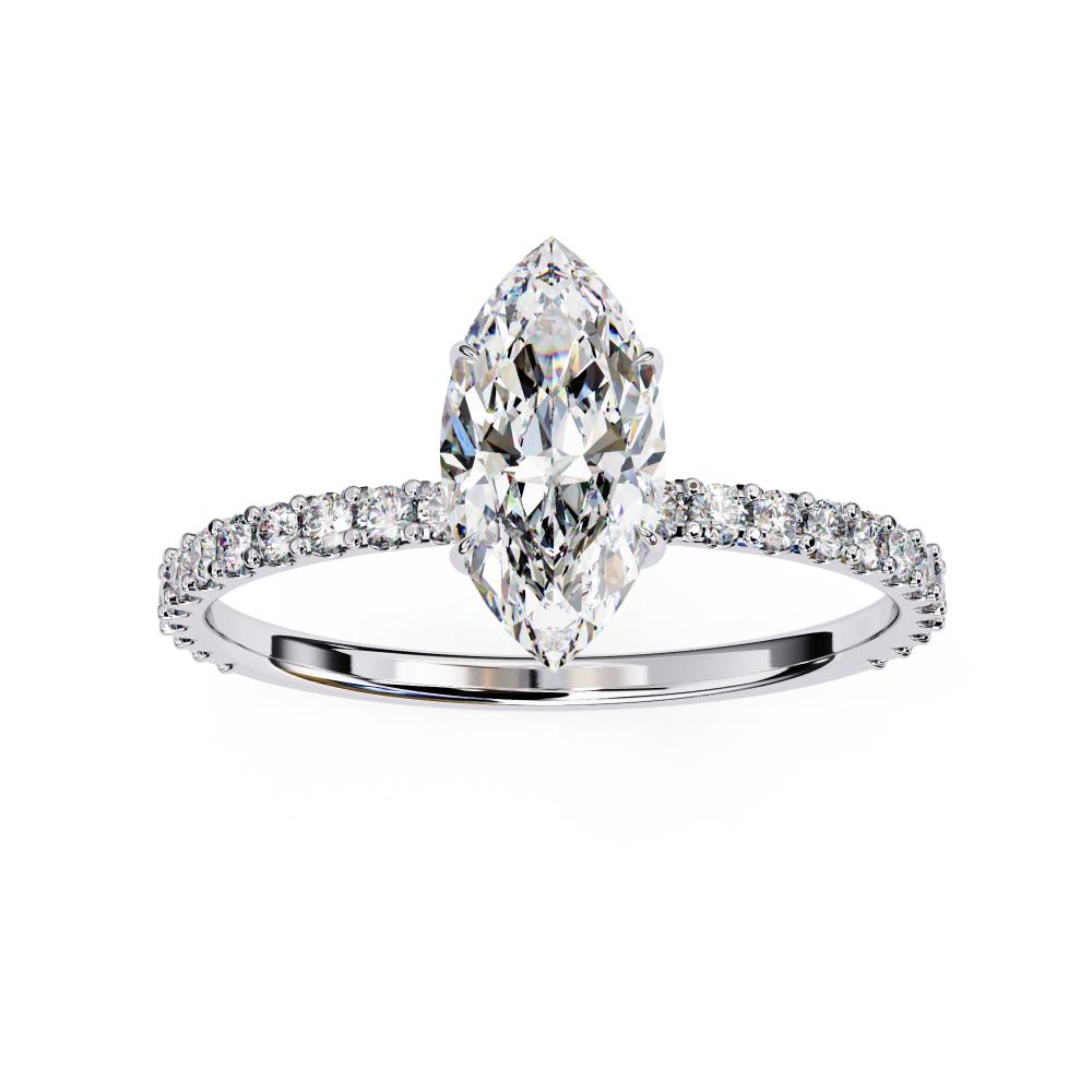Marquise Mystic Secret Halo Engagement ring