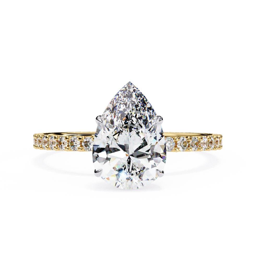 Pear Mystic Secret Halo Engagement Ring