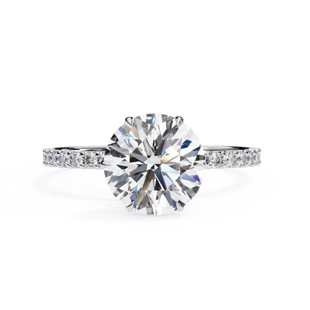 Round Mystic Secret Halo Engagement Ring