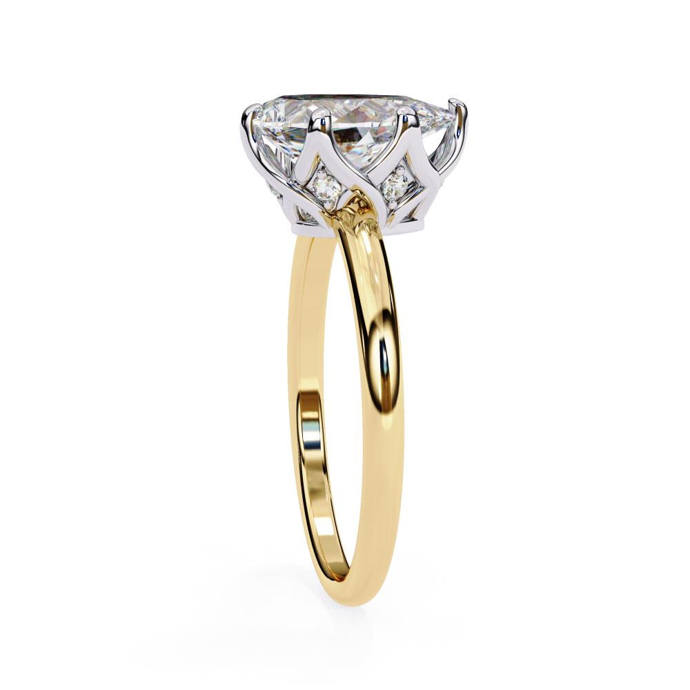 Pear Solitaire with Lotus Flower Prong Engagement Ring