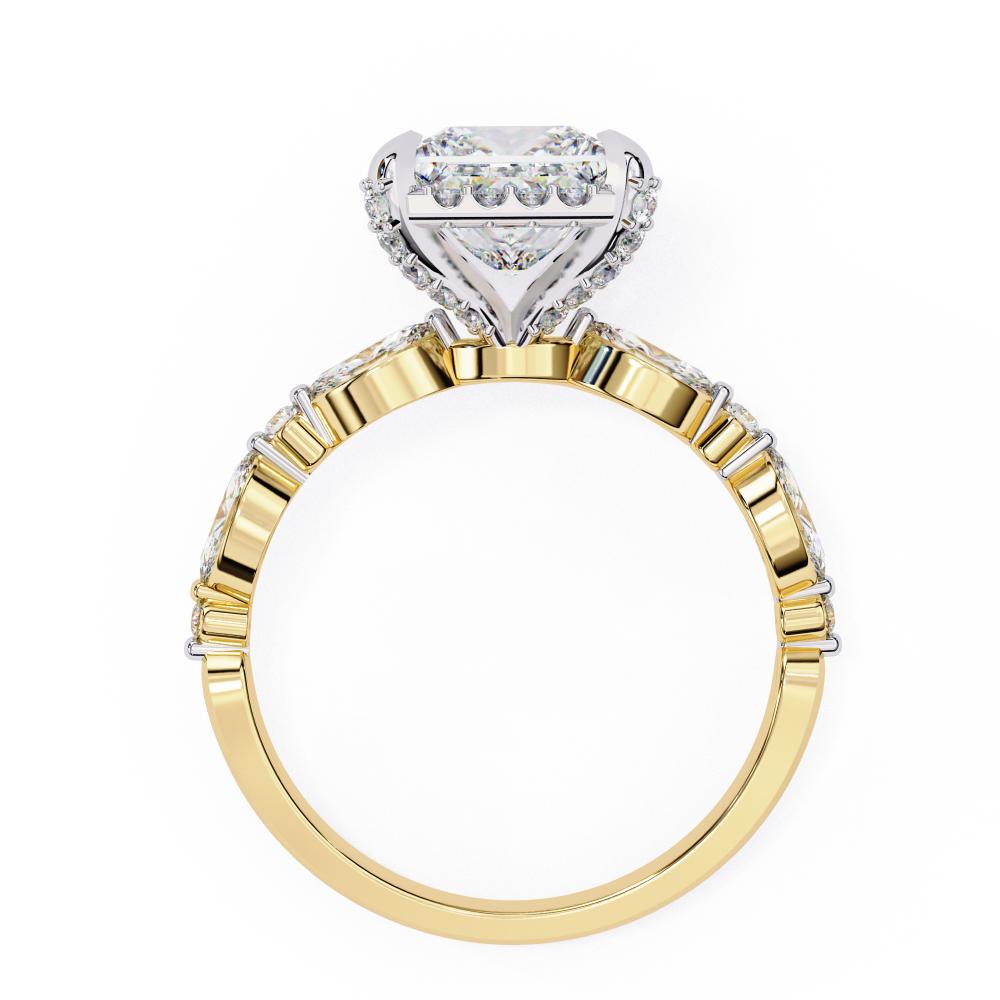 Princess Halo with Accent Stone Engagement Ring