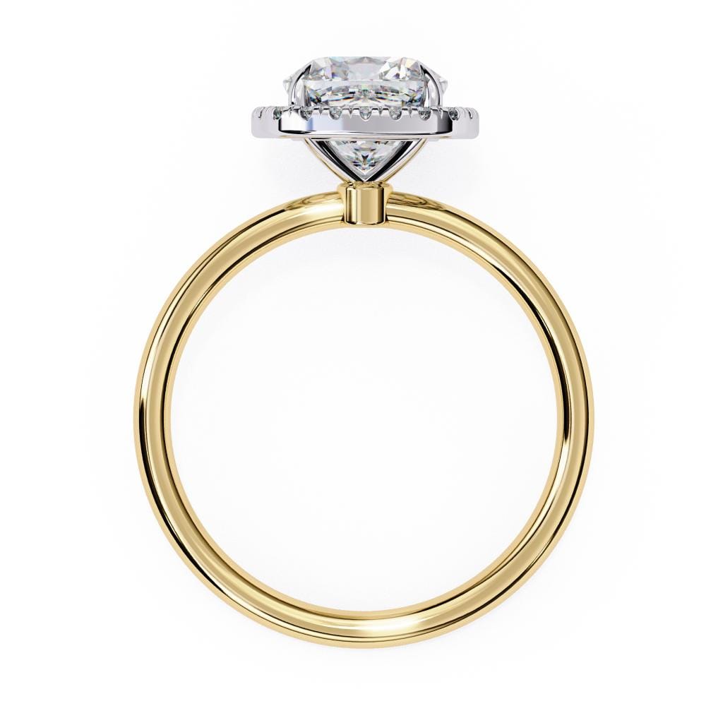 Cushion Solitaire With Halo Engagement ring