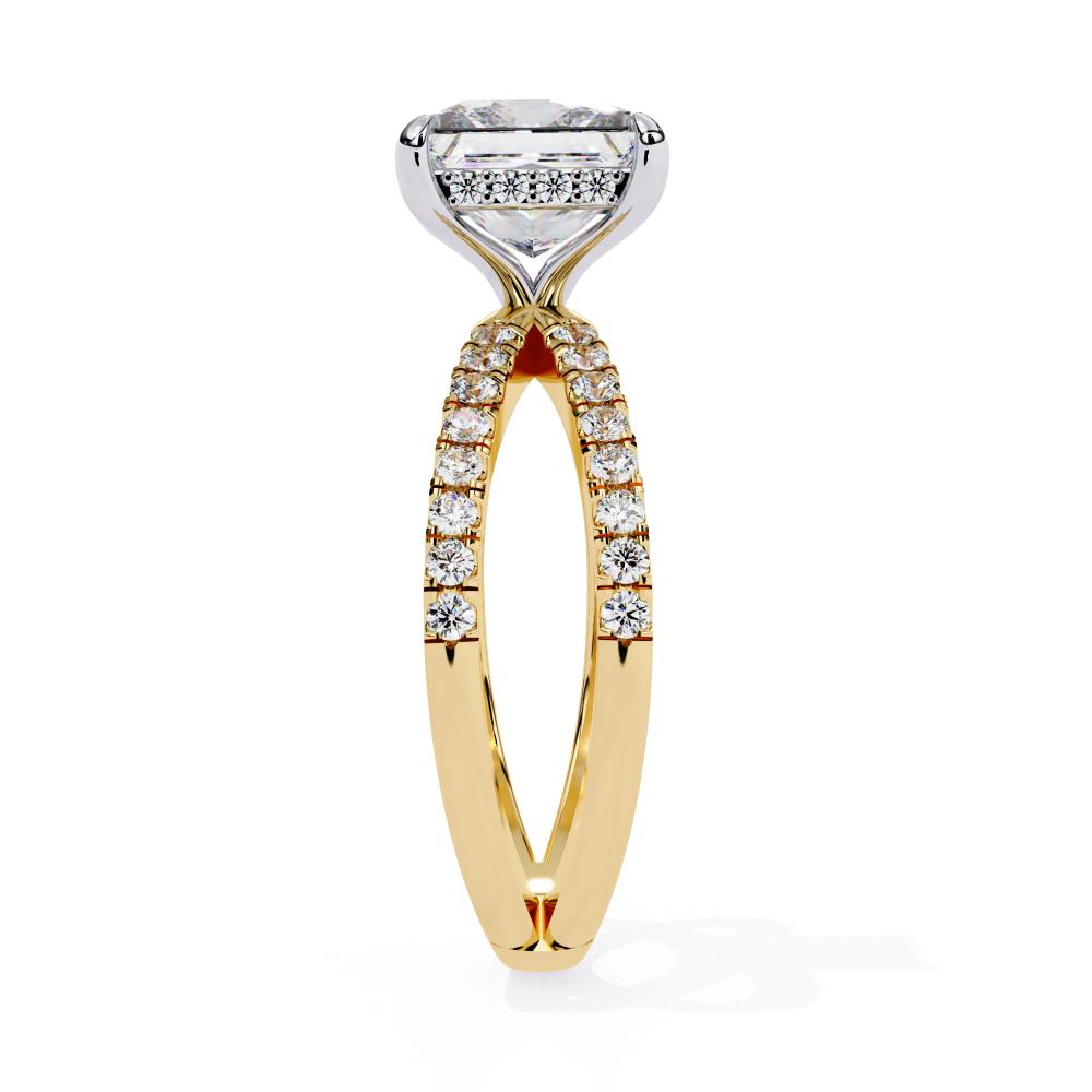 Princess Hidden Halo with Split Shank Engagement Ring
