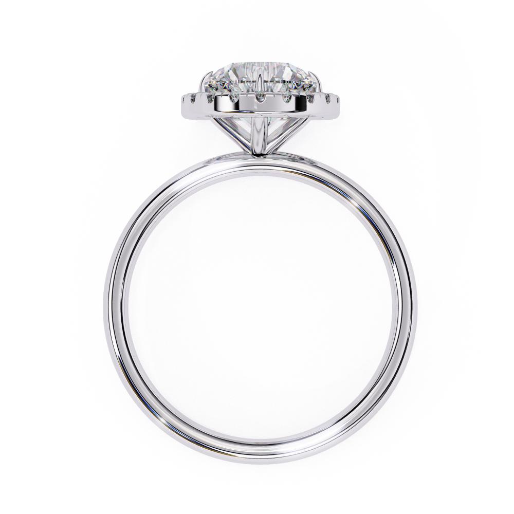 Round Solitaire with Halo Engagement ring