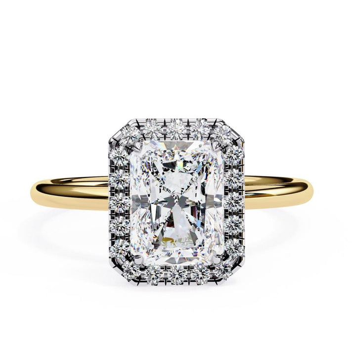 Radiant Solitaire with Halo Engagement ring