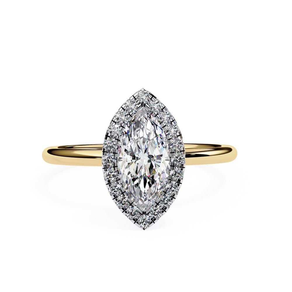 Marquise Solitaire with Halo Engagement ring