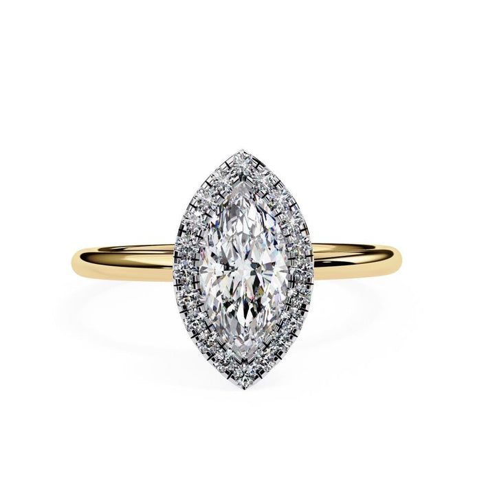 Marquise Solitaire with Halo Engagement ring