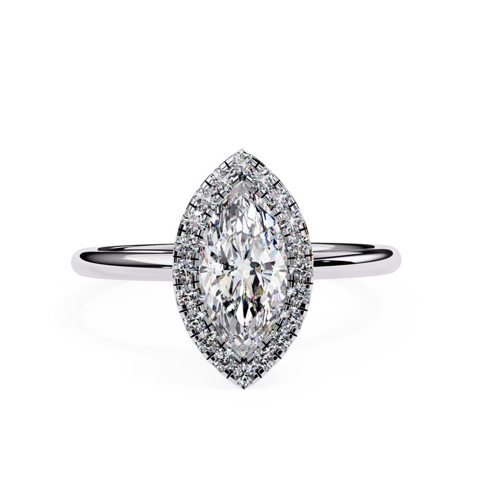 Marquise Solitaire with Halo Engagement ring
