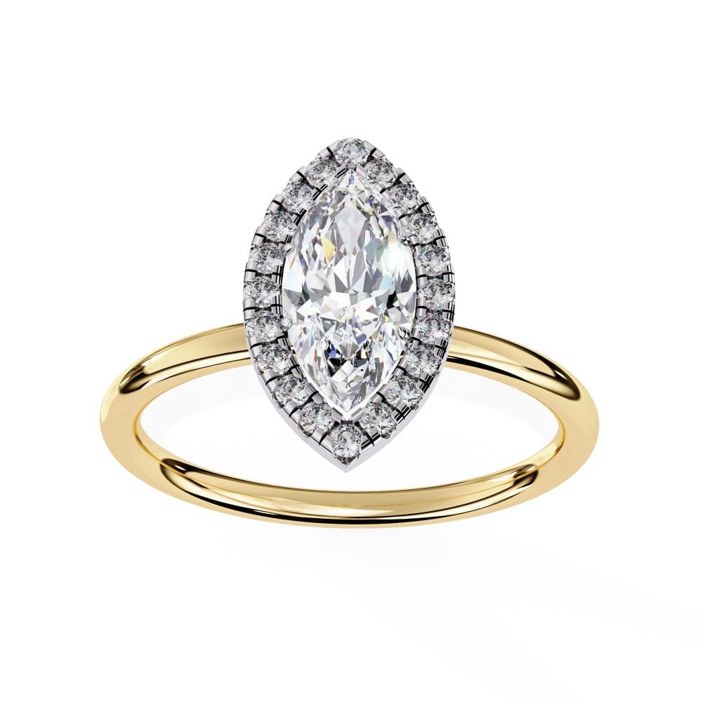 Marquise Solitaire with Halo Engagement ring