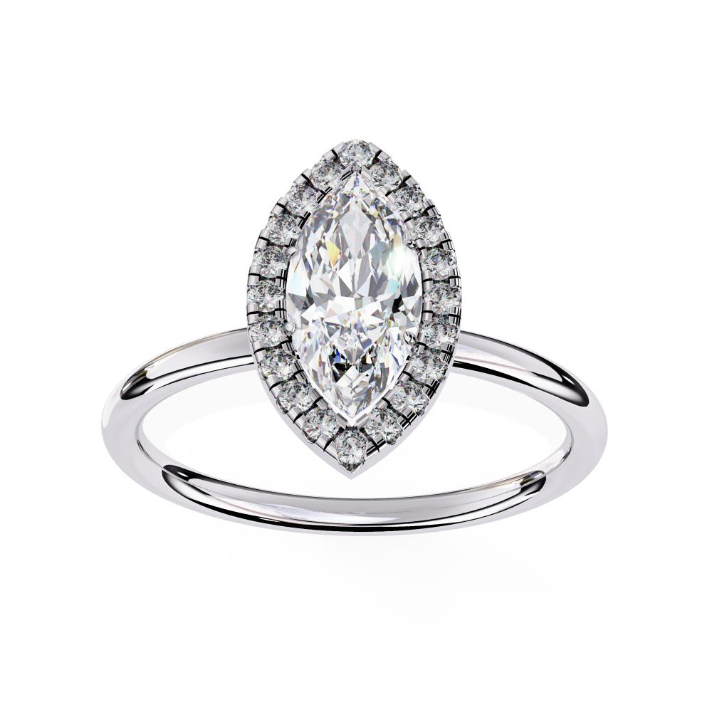Marquise Solitaire with Halo Engagement ring