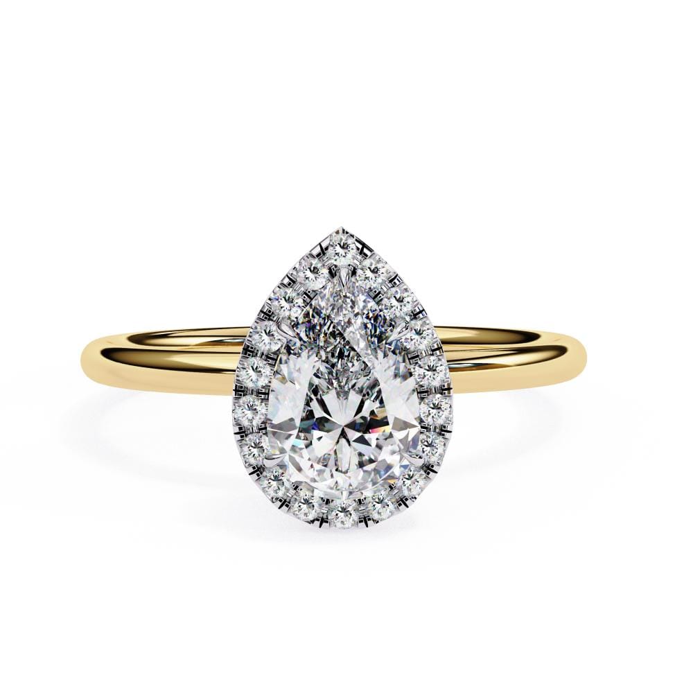pear shaped cluster engagement ring