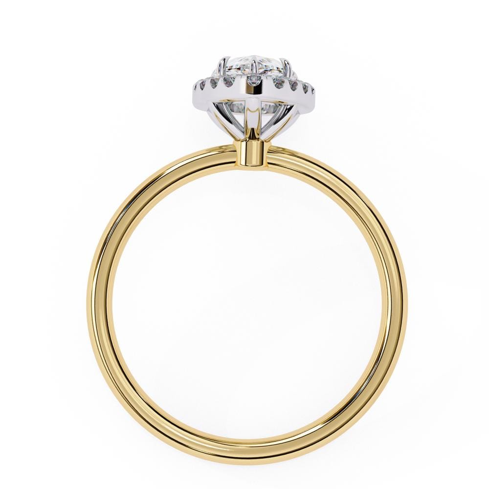 Pear Solitaire with Halo Engagement ring