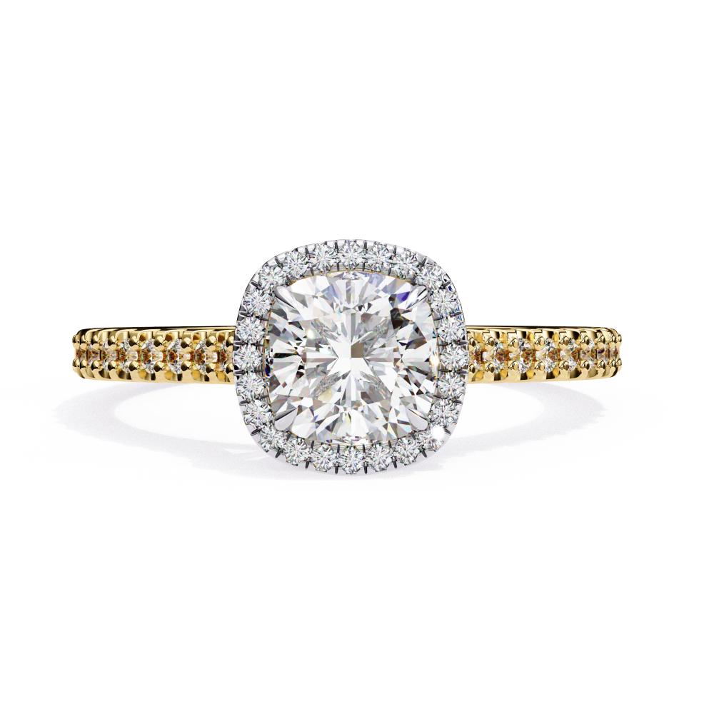 Cushion Halo with Cathedral Engagement Ring