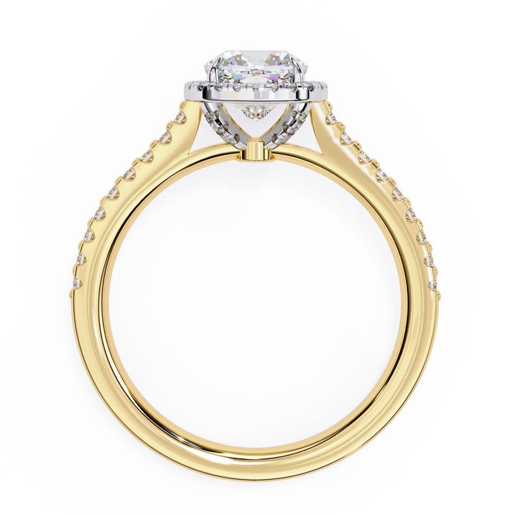 Cushion Halo with Cathedral Engagement Ring