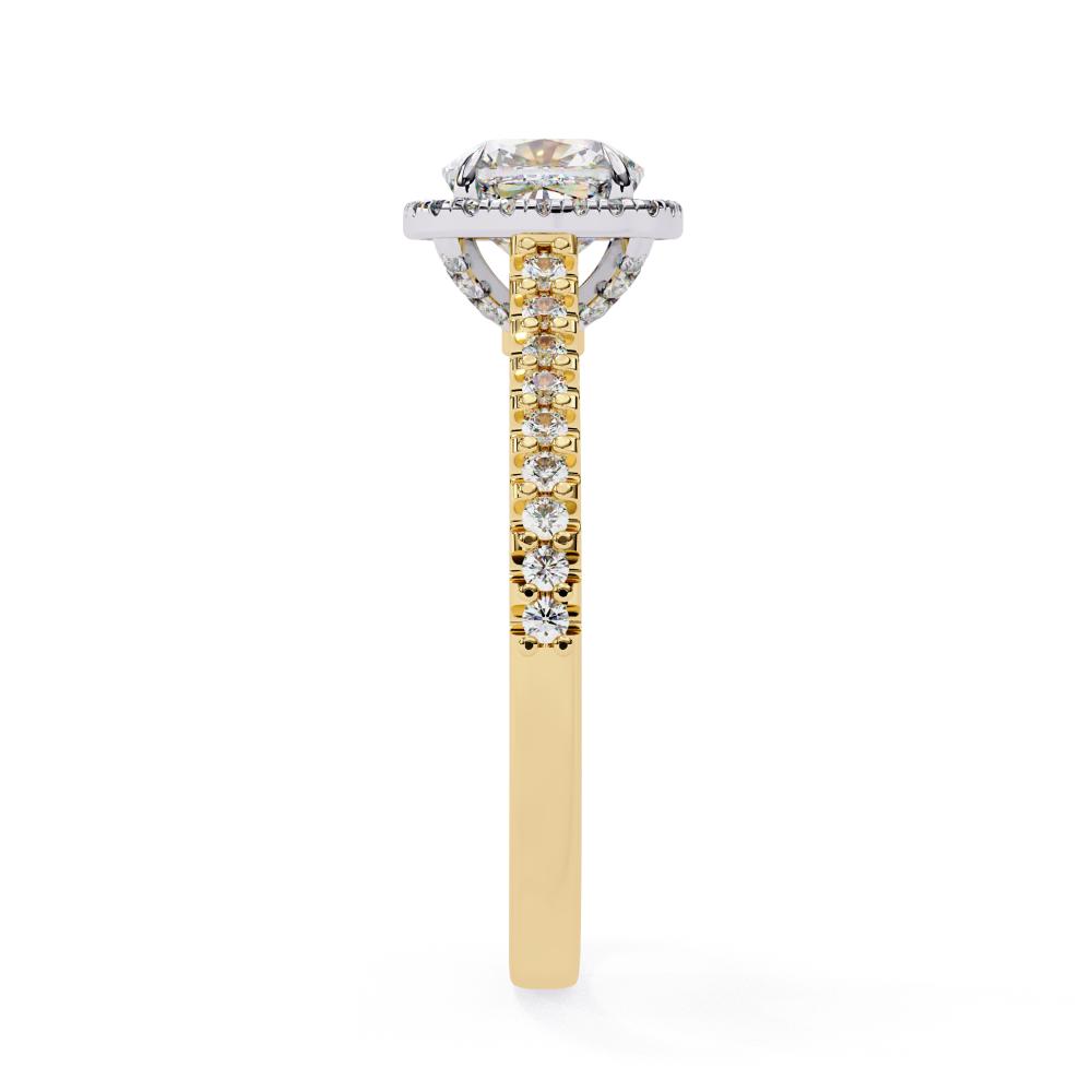 Cushion Halo with Cathedral Engagement Ring