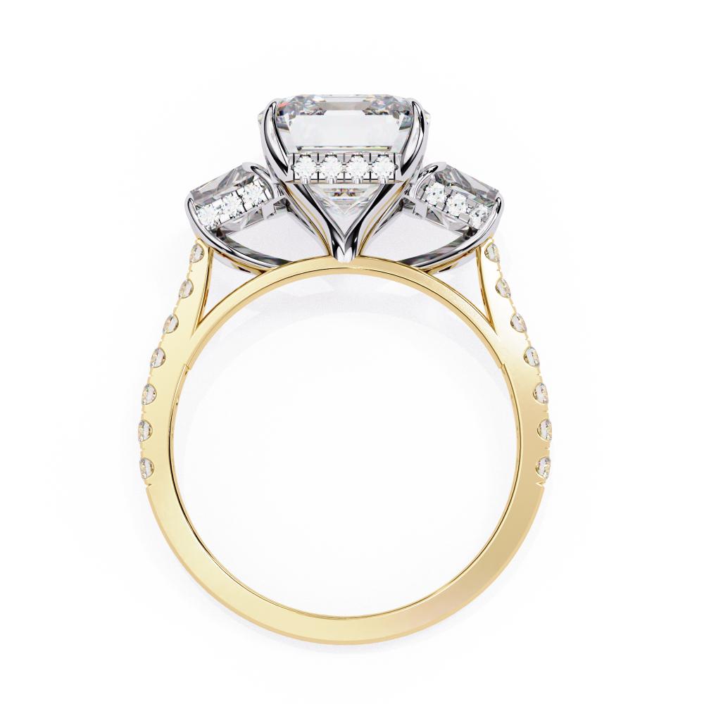 Emerald Three Stone with Accent Engagement Ring