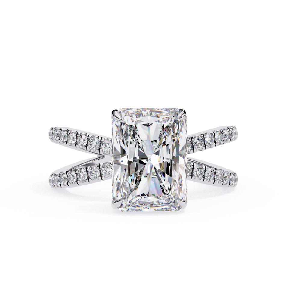 Radiant Split Shank Engagement Ring