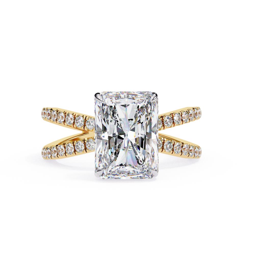 split shank radiant cut engagement ring