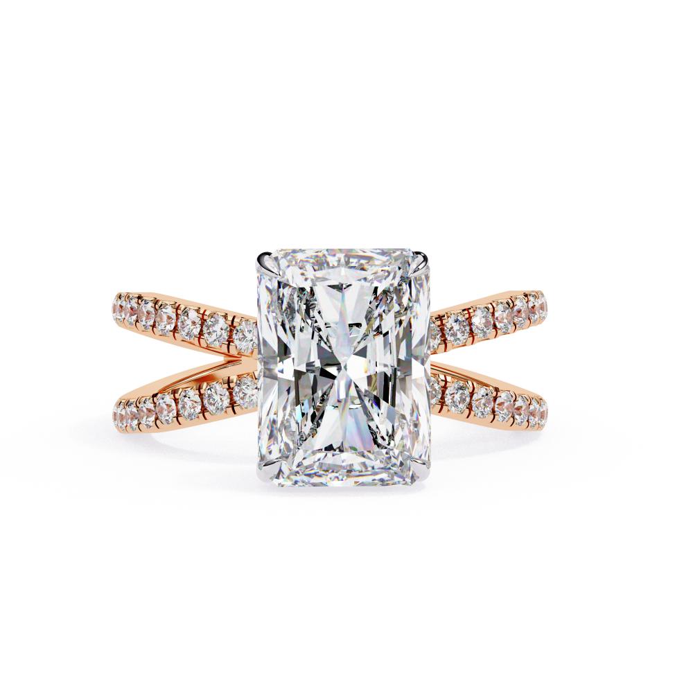 Radiant Split Shank Engagement Ring