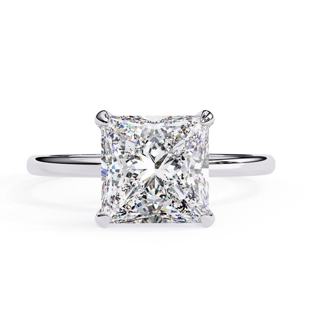 Princess Solitaire with Hidden Halo Engagement ring
