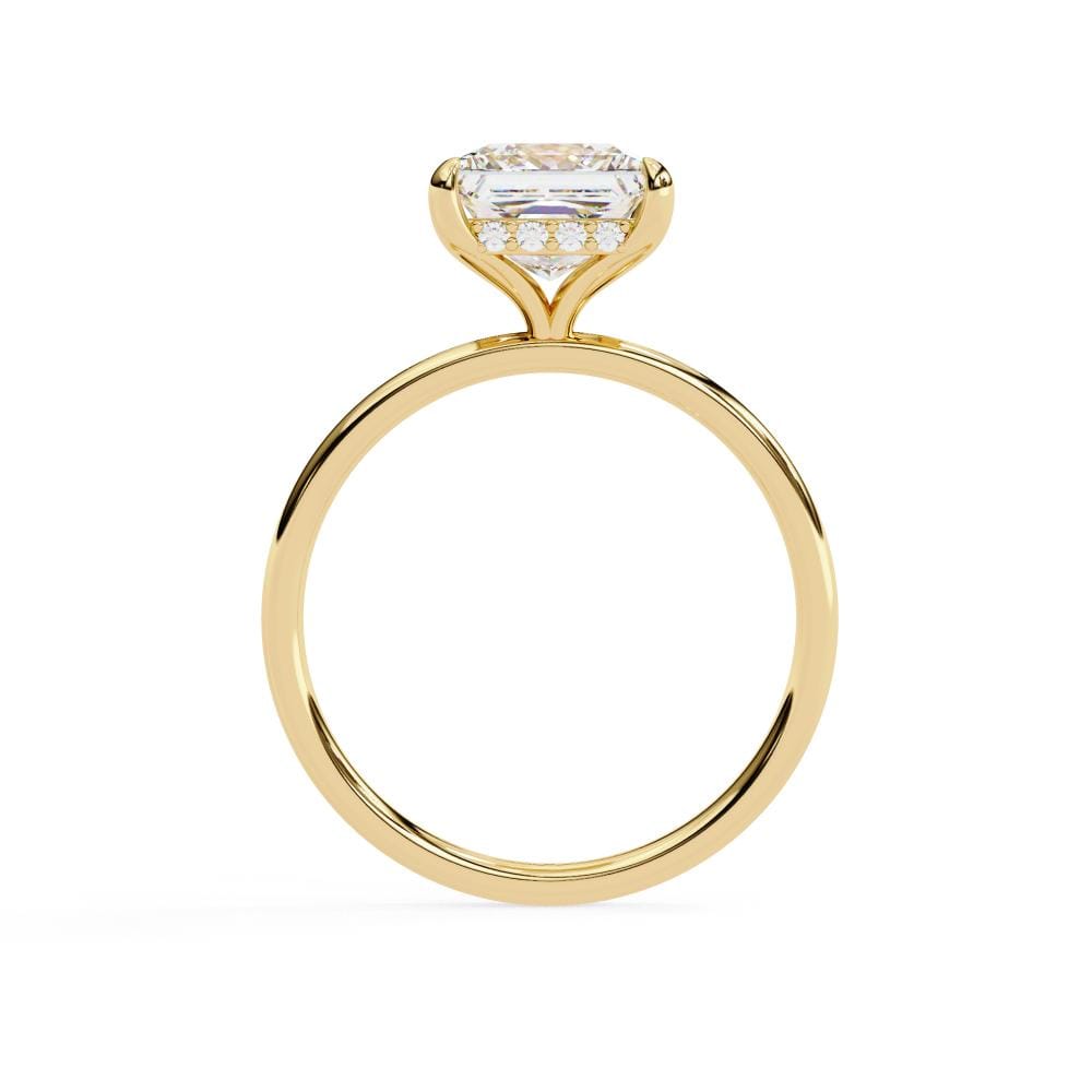 Princess Solitaire with Hidden Halo Engagement Ring