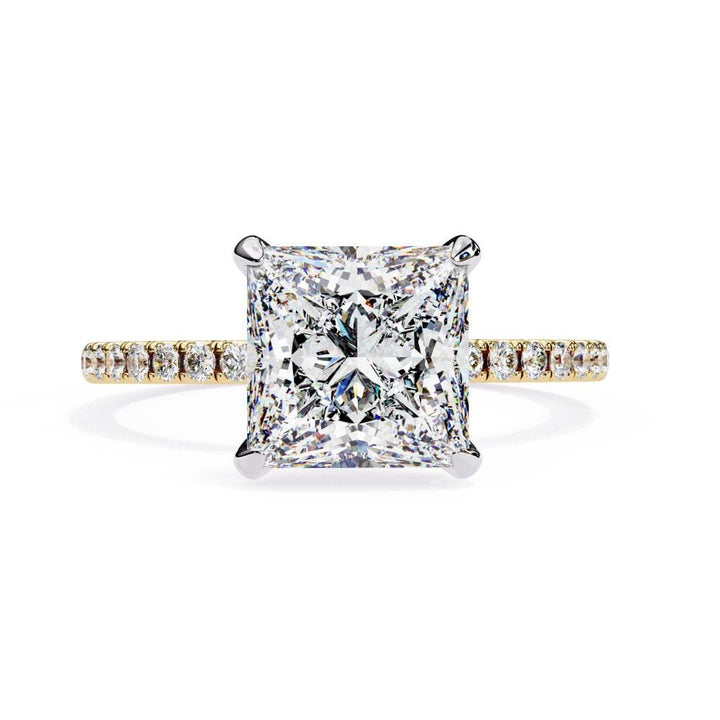 Princess Hidden Halo & Pave Engagement ring