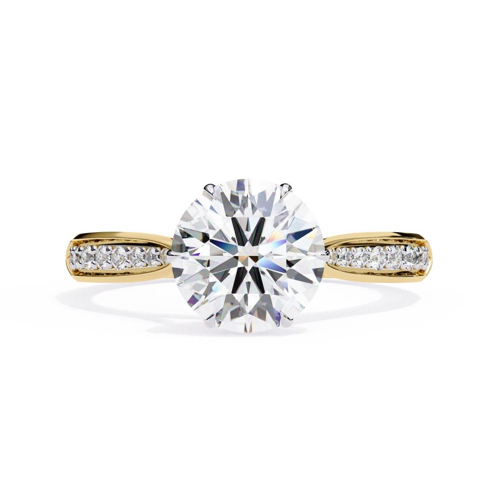 Round Hidden Accent with Pointer Band Engagement ring