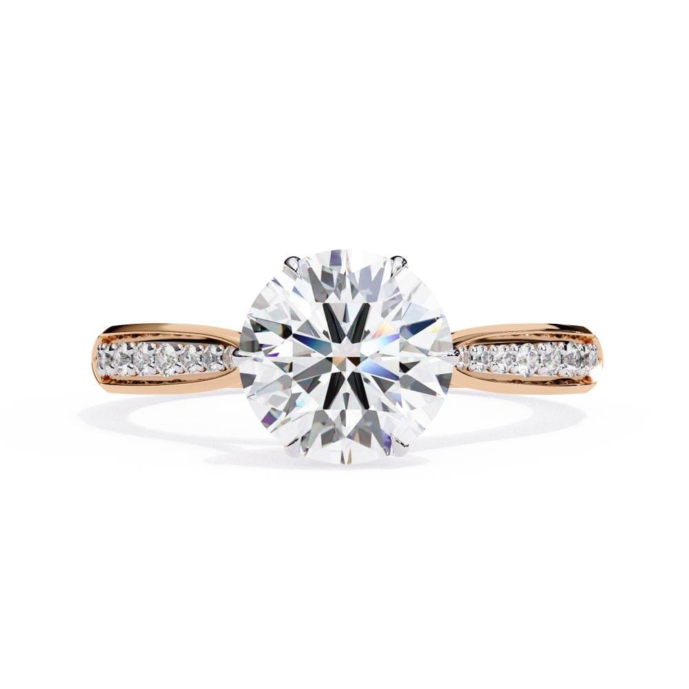 Round Hidden Accent with Pointer Band Engagement ring