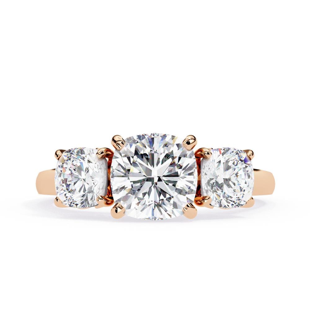 Cushion Three Stone Engagement ring