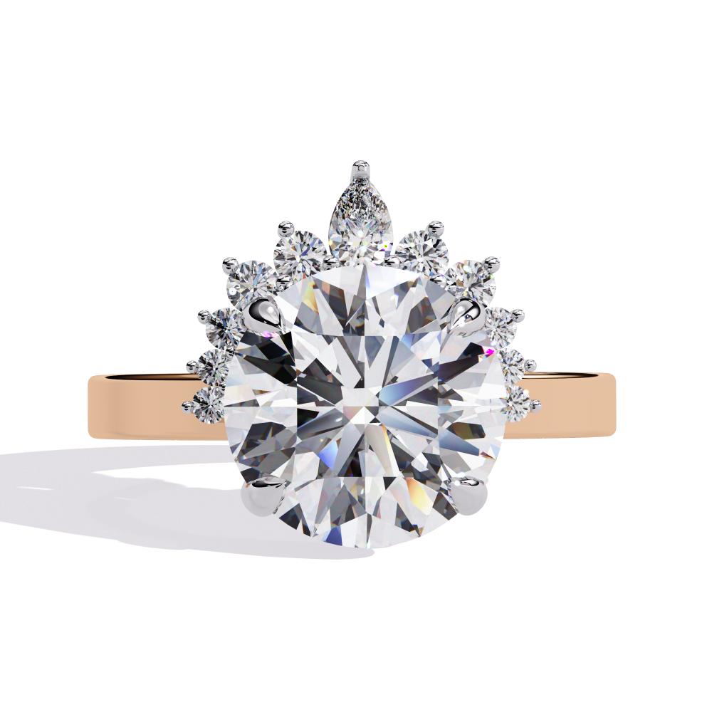 Round Cluster Engagement Ring