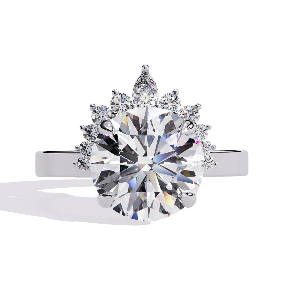 Round Cluster Engagement Ring