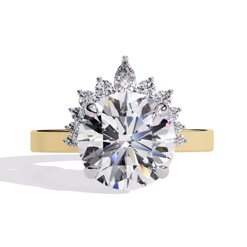 Round Cluster Engagement Ring