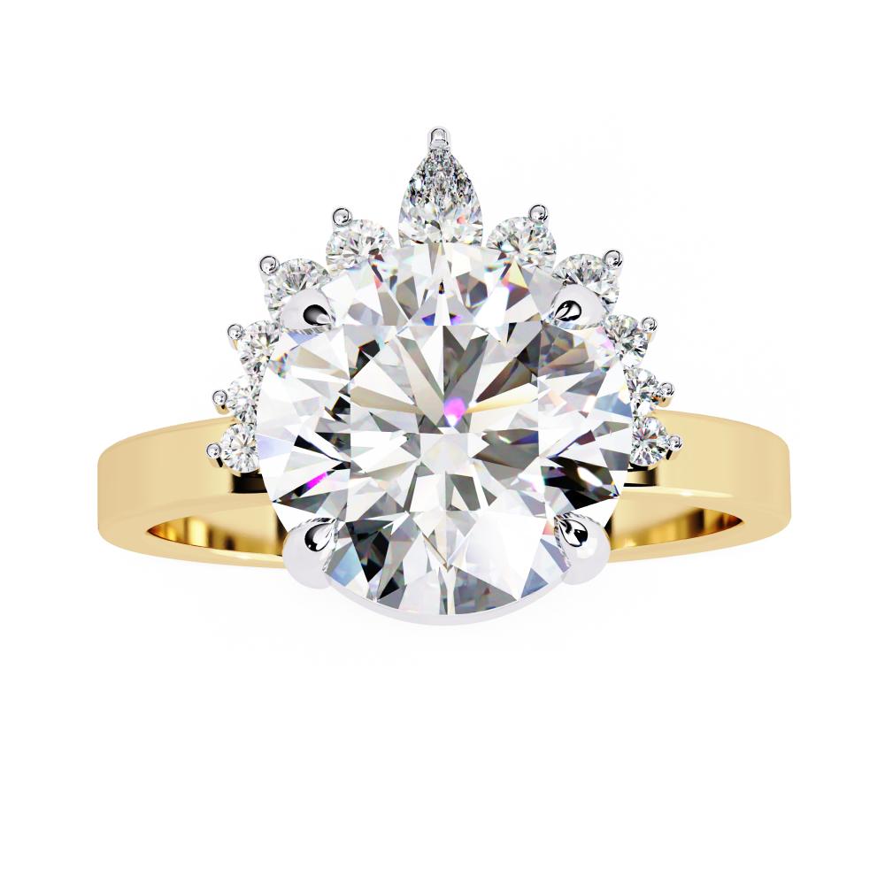 Round Cluster Engagement Ring