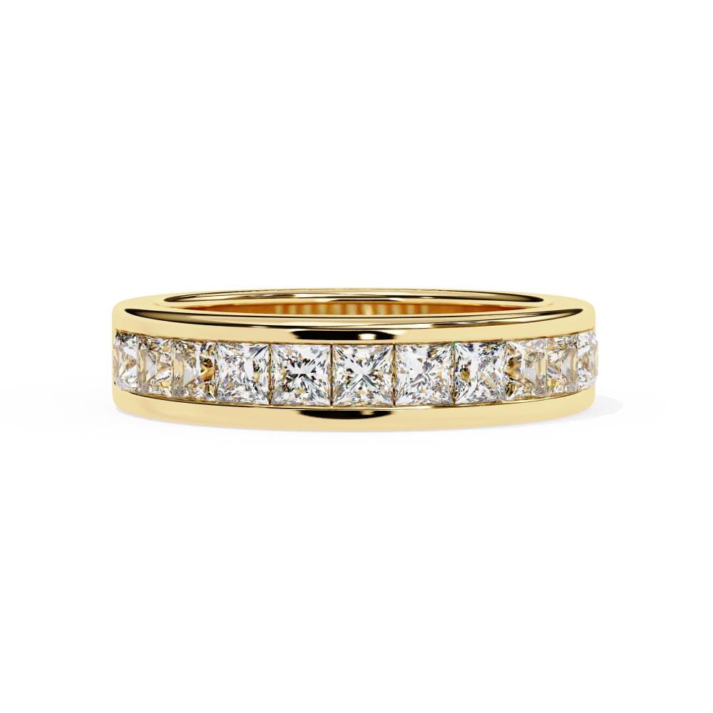 channel set princess cut diamond band