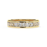 channel set princess cut diamond band