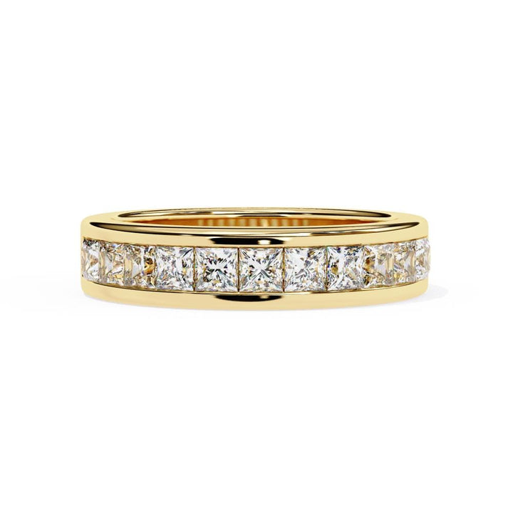 channel set princess cut diamond band