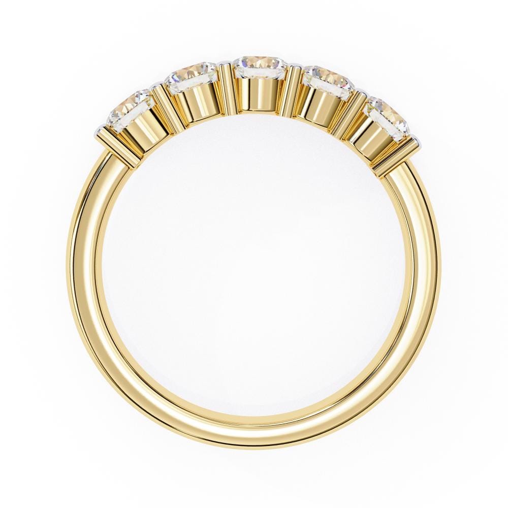 Round Five Stone Wedding Band