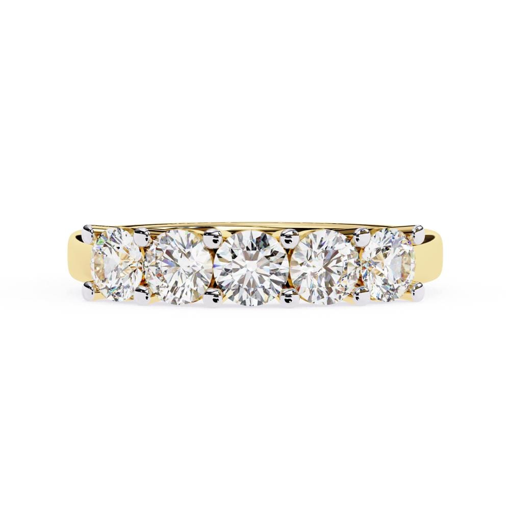 5 round diamond wedding band