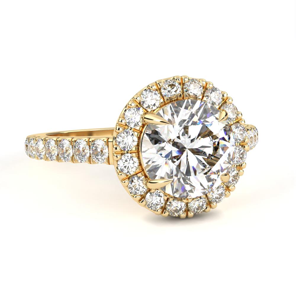 French Set Halo Engagement Ring