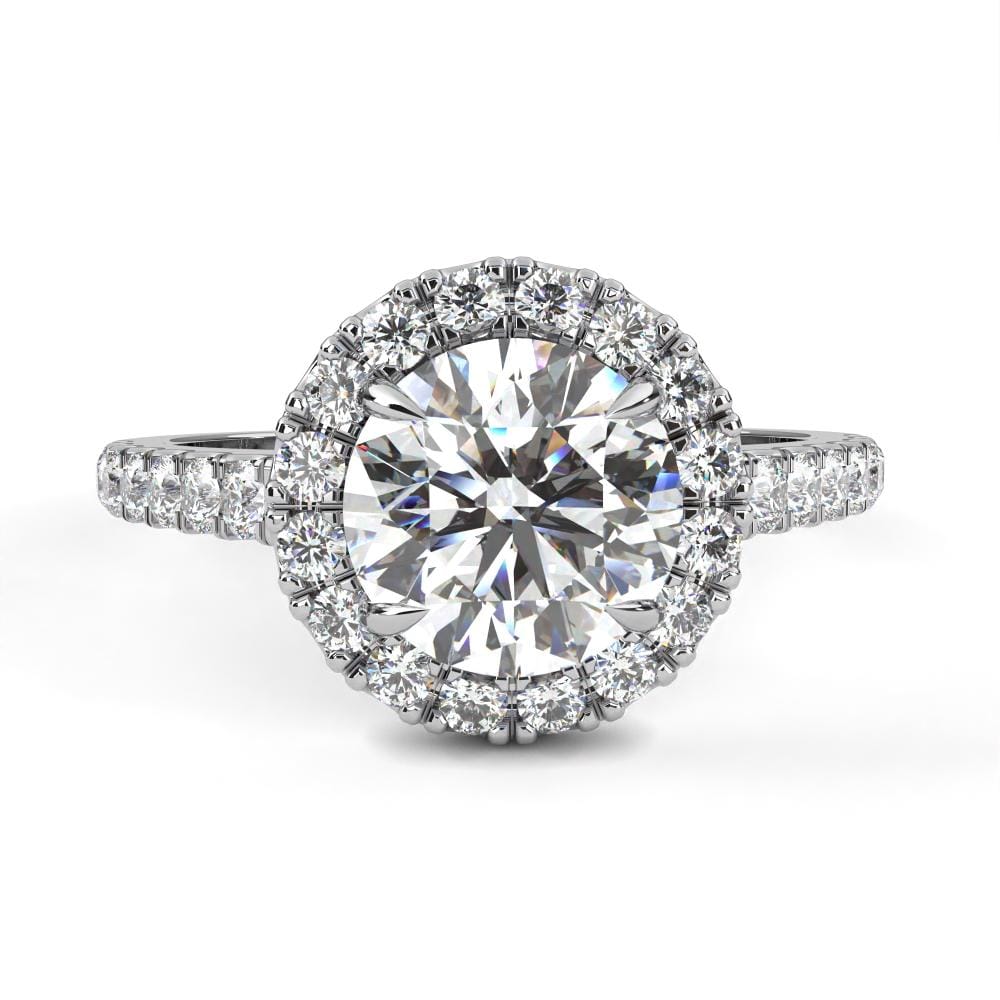 Round Halo With Pave Engagement ring