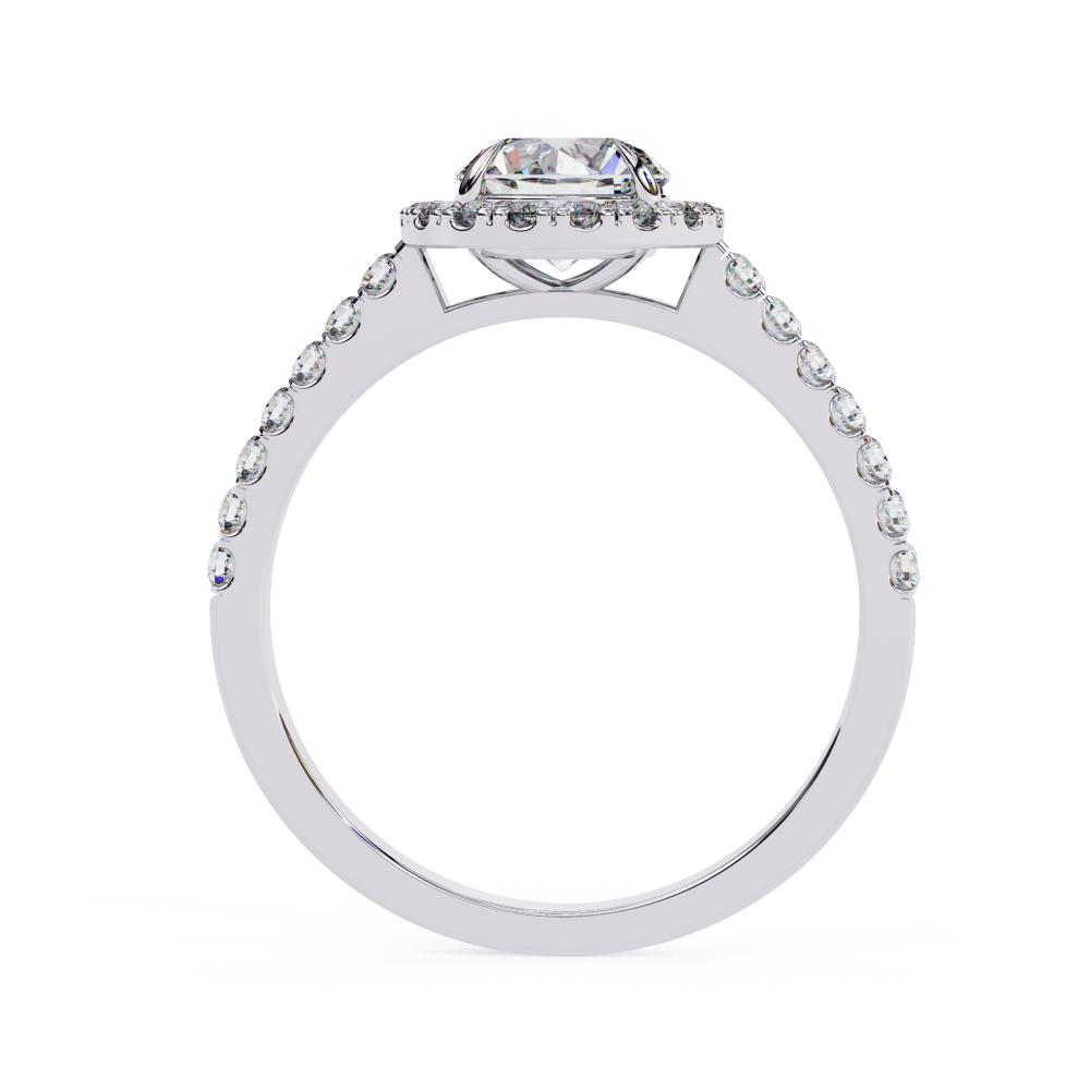 Round Halo With Pave Engagement ring