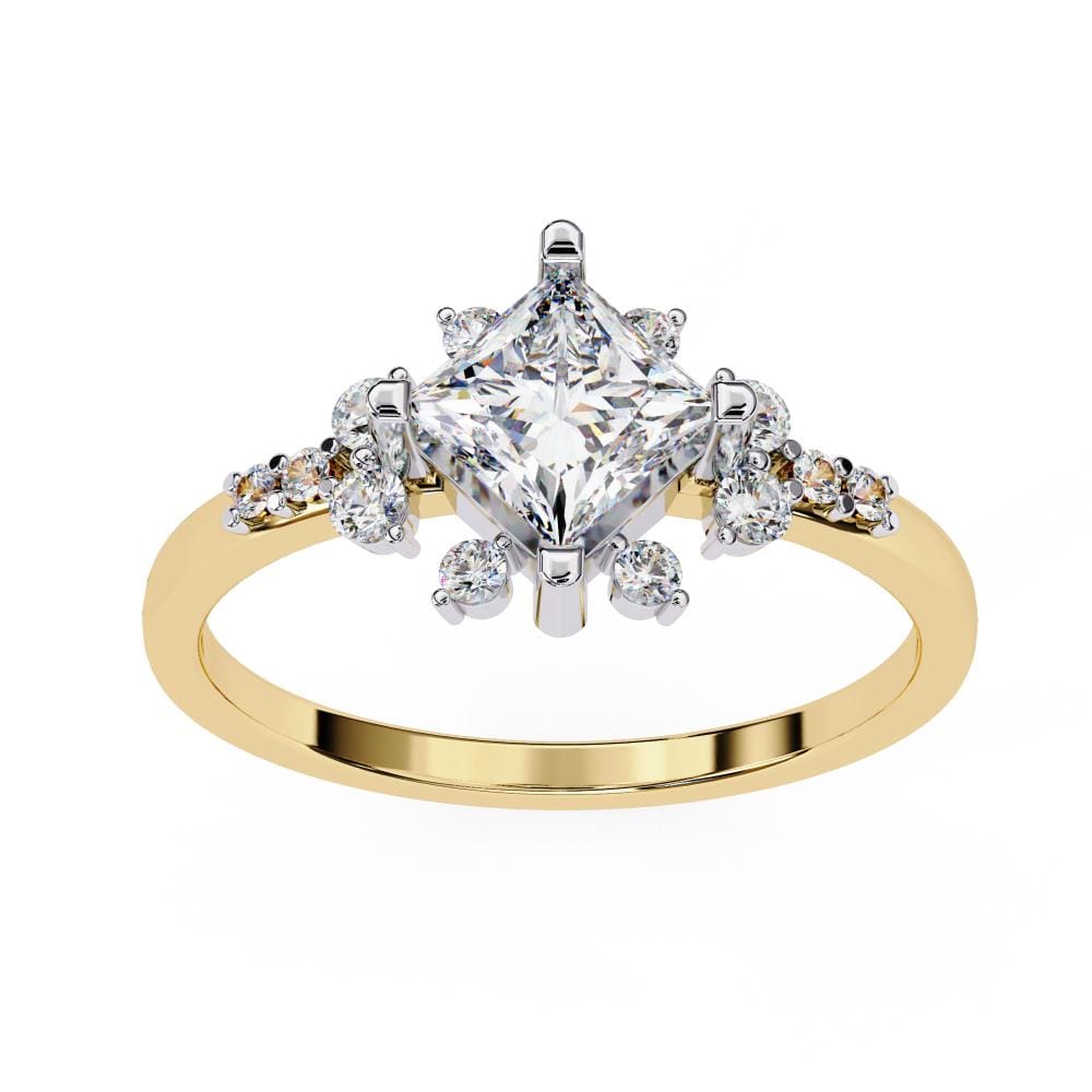 Princess with Accent Stone Engagement ring