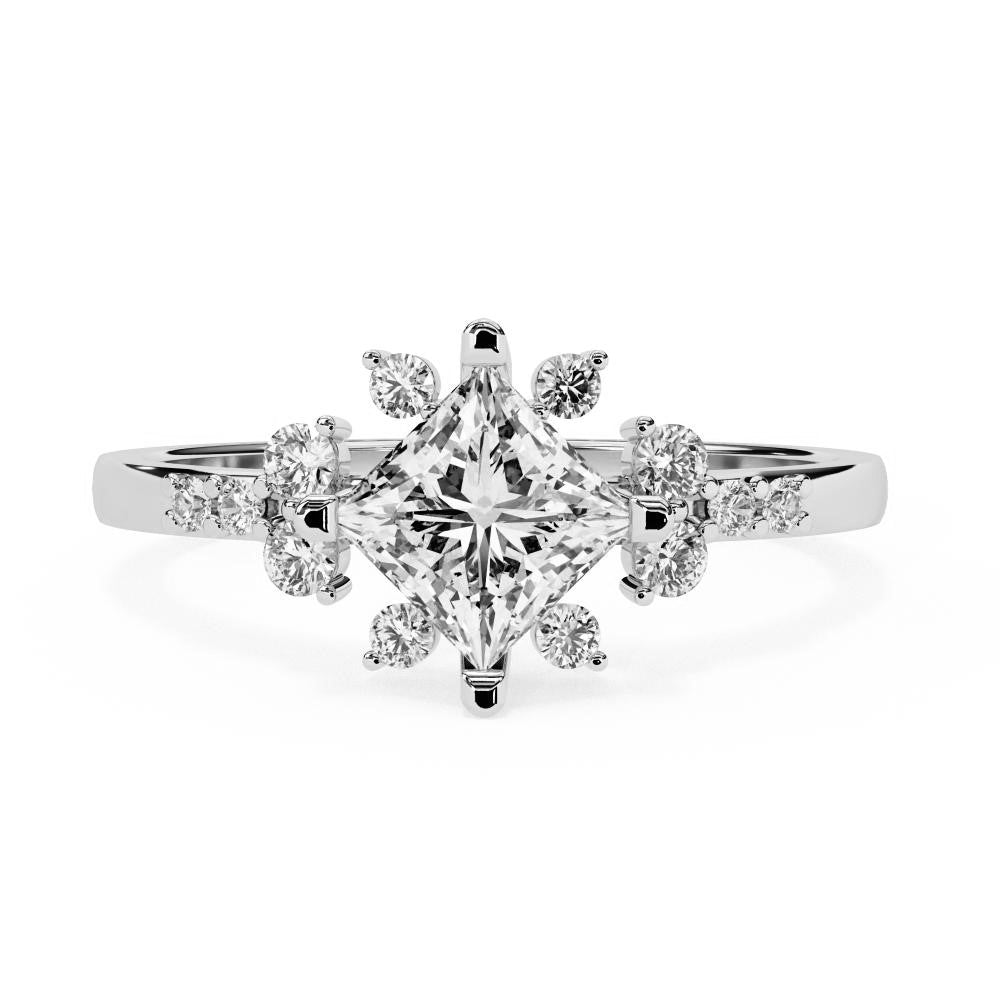 Princess with Accent Stone Engagement ring