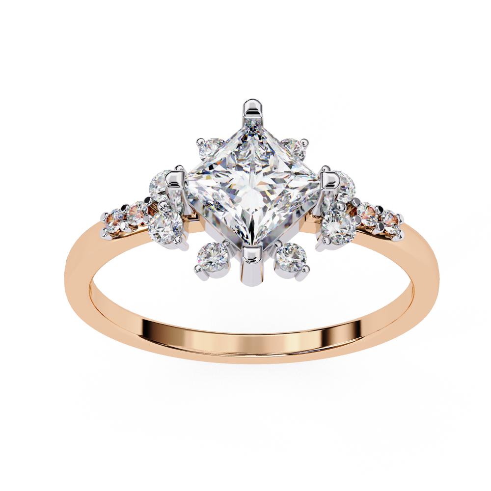Princess with Accent Stone Engagement ring