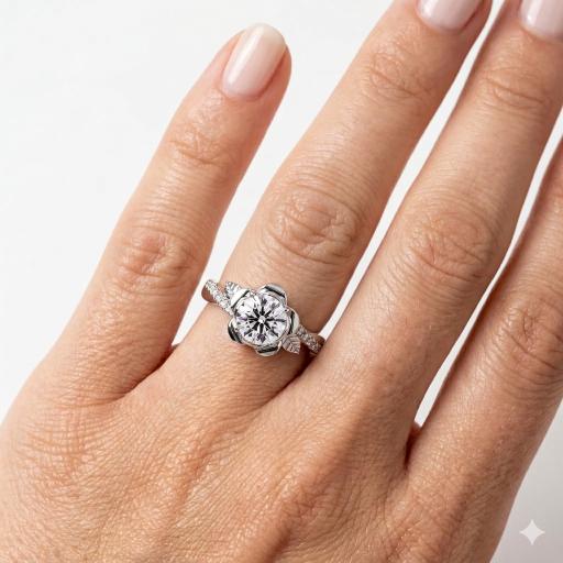 Flower shaped Engagement Ring