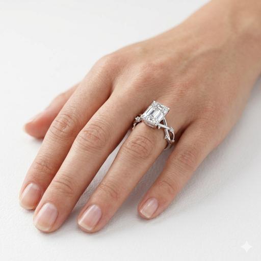 Emerald Engagement Ring inspired by Nature